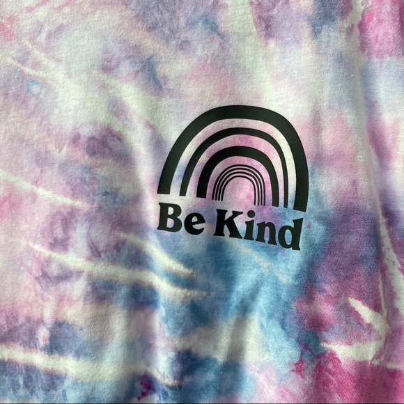 Be Kind tie dye rainbow graphic tee shirt top New - Picture 3 of 8